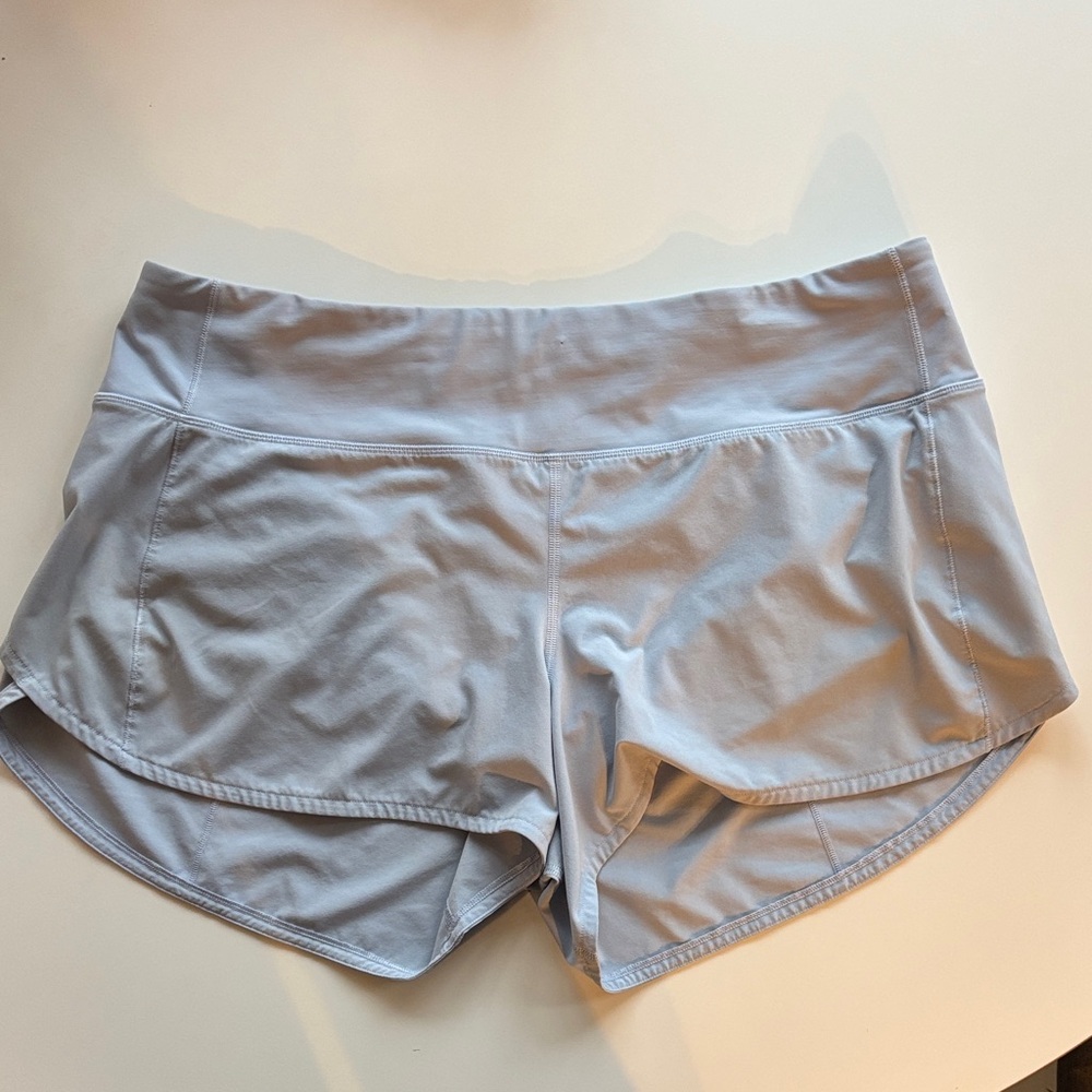 Lululemon Speed Up Shorts Low Rise Light Blue 2.5 inch Inseam Size 12